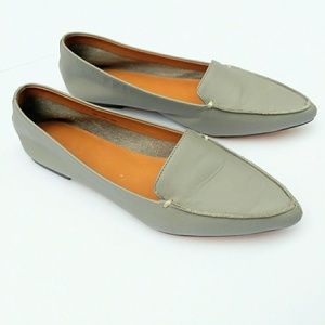 J Crew Edie leather pointed toe loafer gray sz 7.5